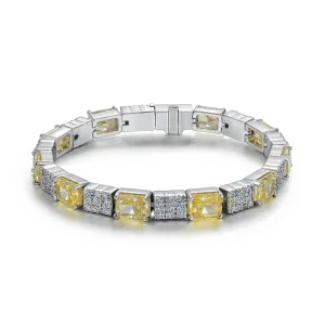 Crushed Ice Circulation Tennis Bracelet - Fancy Yellow