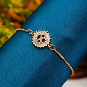 Crystal Studded “X” Alphabet Chain Bracelet