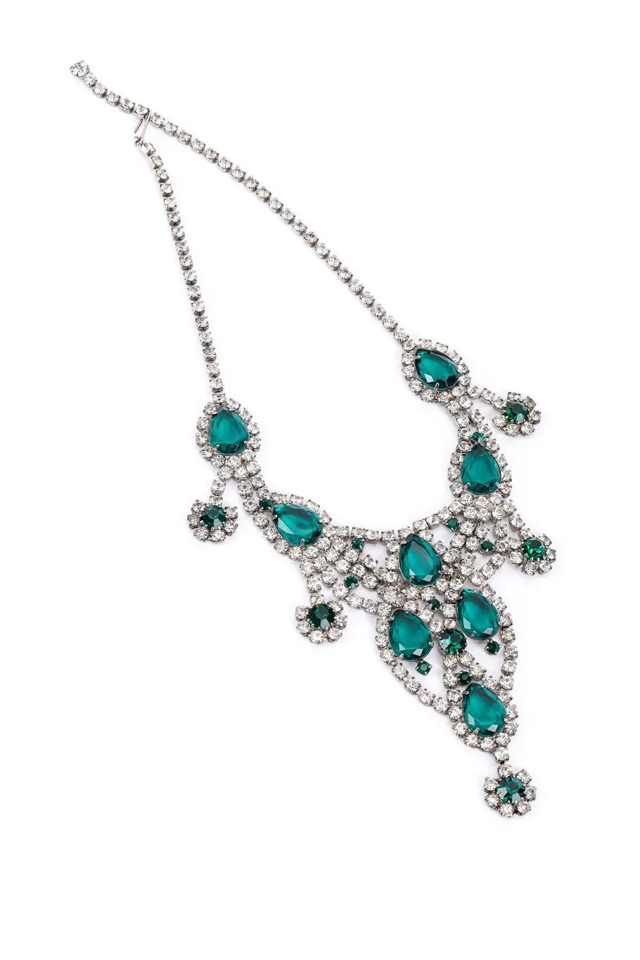 Crystal Teardrop Bib Necklace