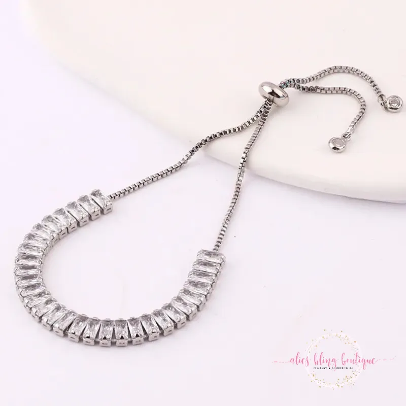 Crystal Whispers - White Bolo Bracelet