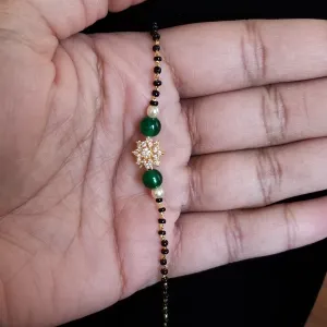 Cz Delicate Bracelet With Gold Plating Green Mouni AJ GR44
