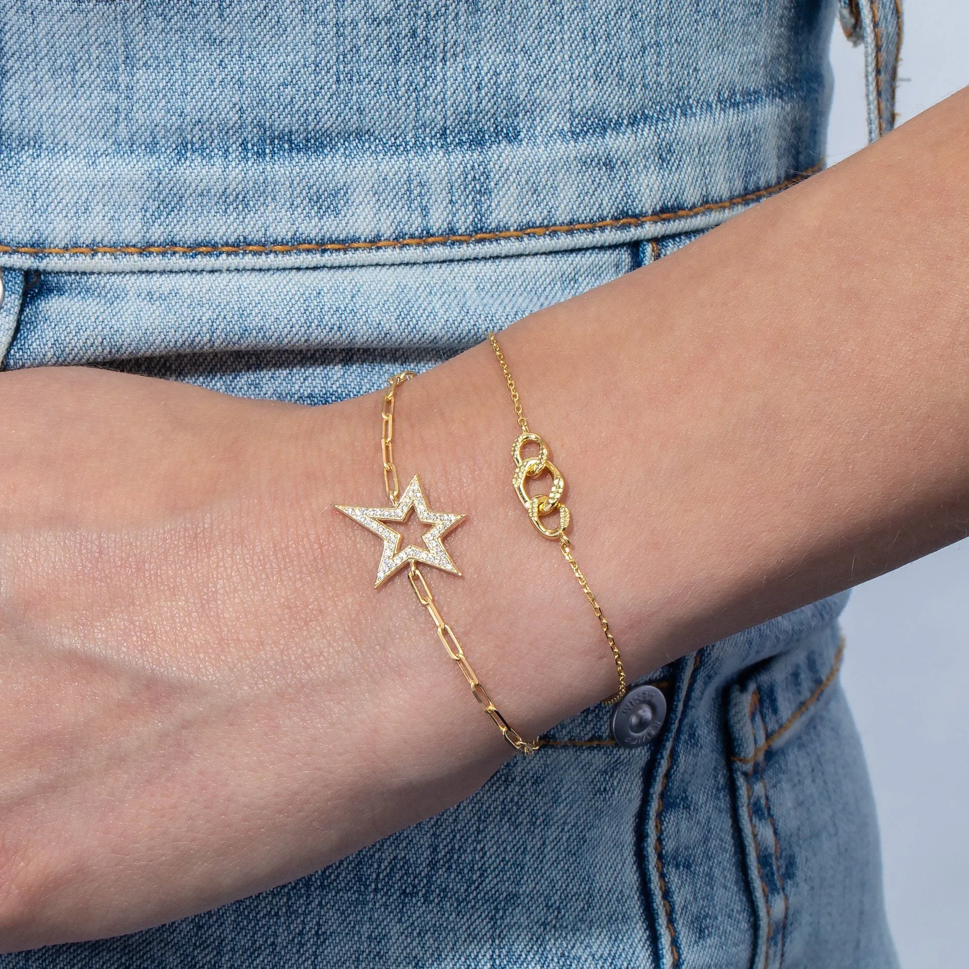 CZ Open Star Bracelet