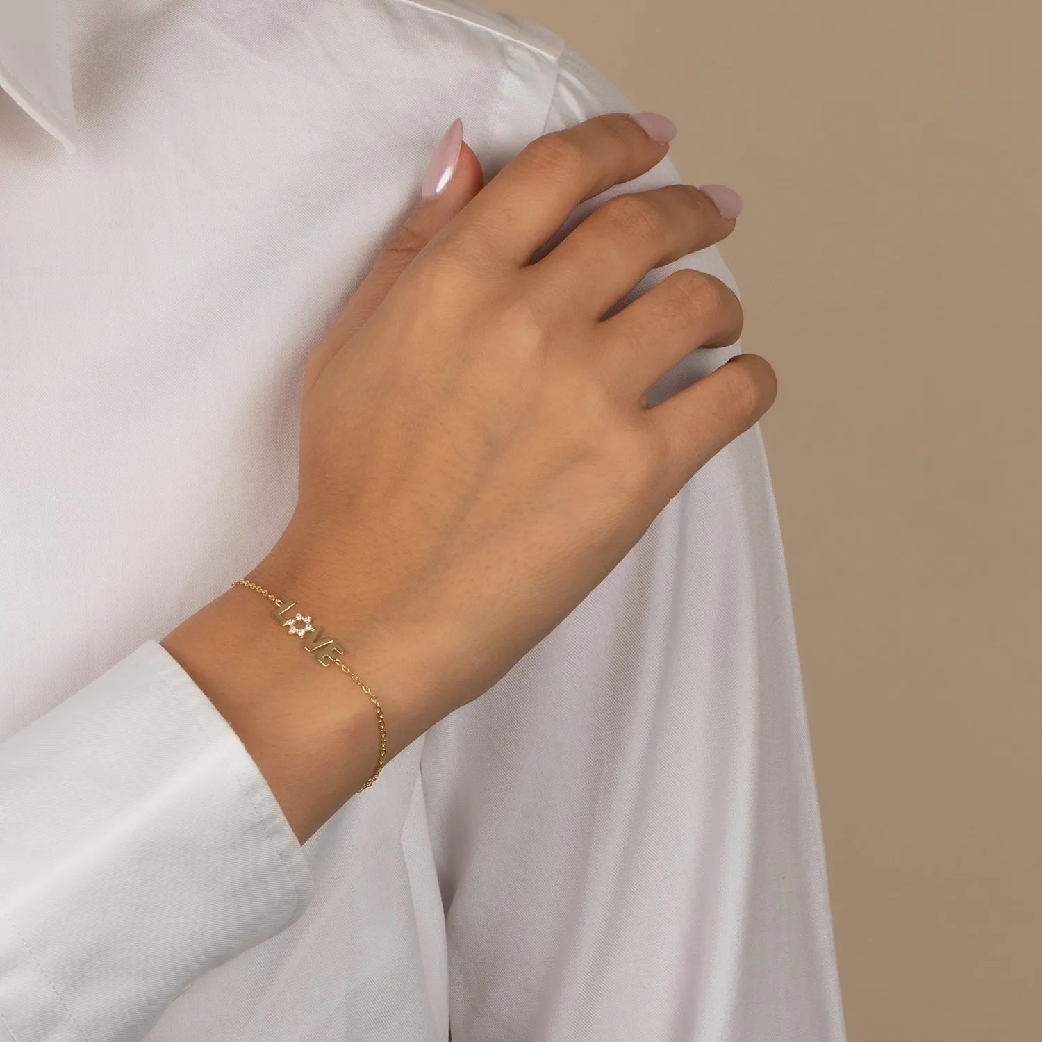 CZ Star Of David Love Bracelet