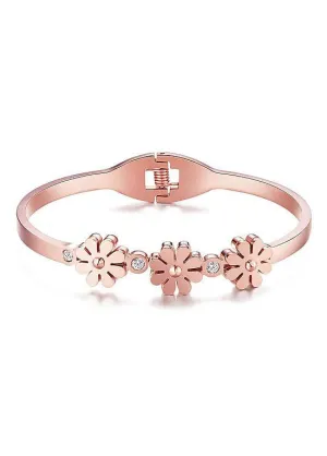 Daisy Flowers Titanium Steel Bangle