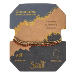 Delicate Stone Stack Bracelet/Necklace: Goldstone