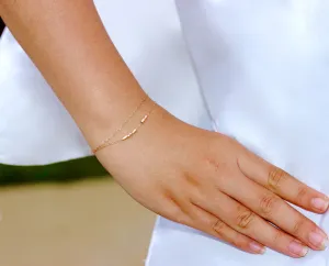 Delicate Tiny Tube Bar Bracelet