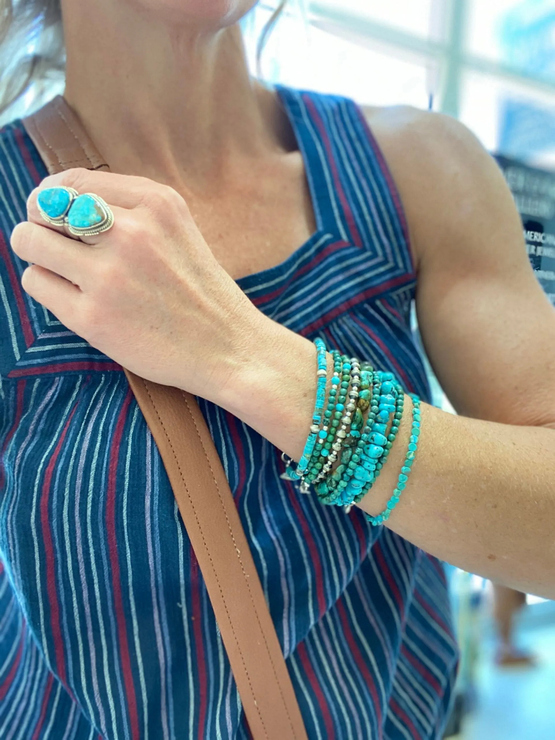 Delicate Turquoise Round Bead Bracelet