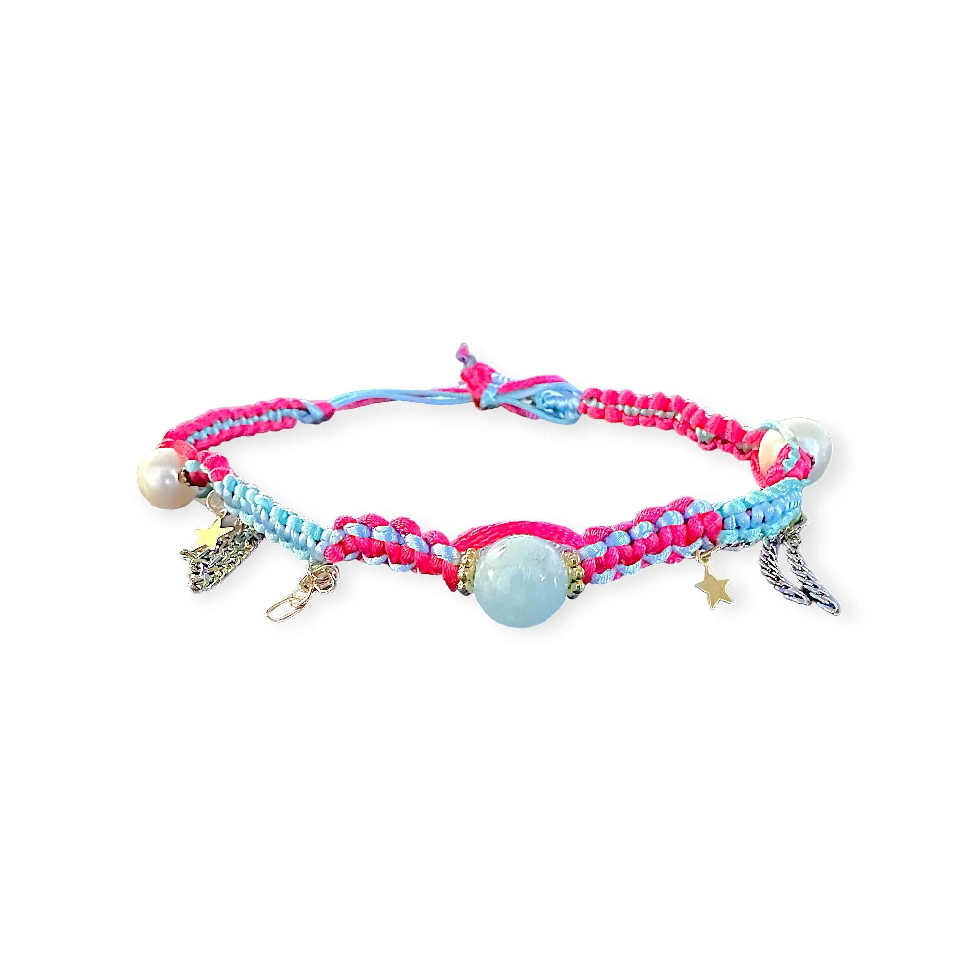 DIAMOND DREAM SKY PEARL GOLD STAR AND CHAIN SILK ROCKER CHOKER