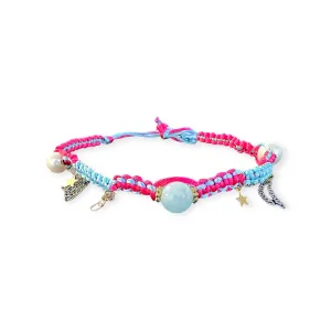 DIAMOND DREAM SKY PEARL GOLD STAR AND CHAIN SILK ROCKER CHOKER