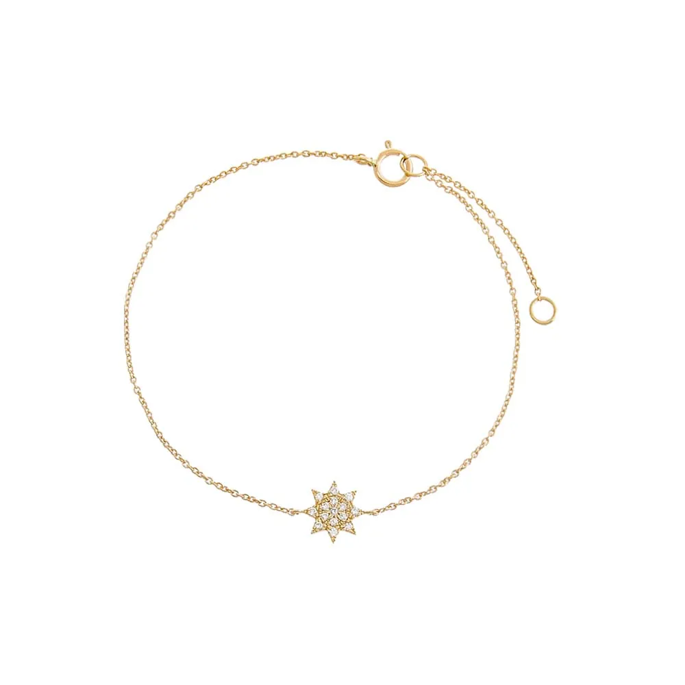 Diamond Pave Starburst Bracelet 14K