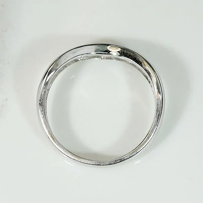 Diamond Set White Gold Contoured Nesting Band