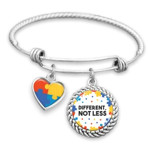 Different, Not Less Autism Awareness Charm Bracelet