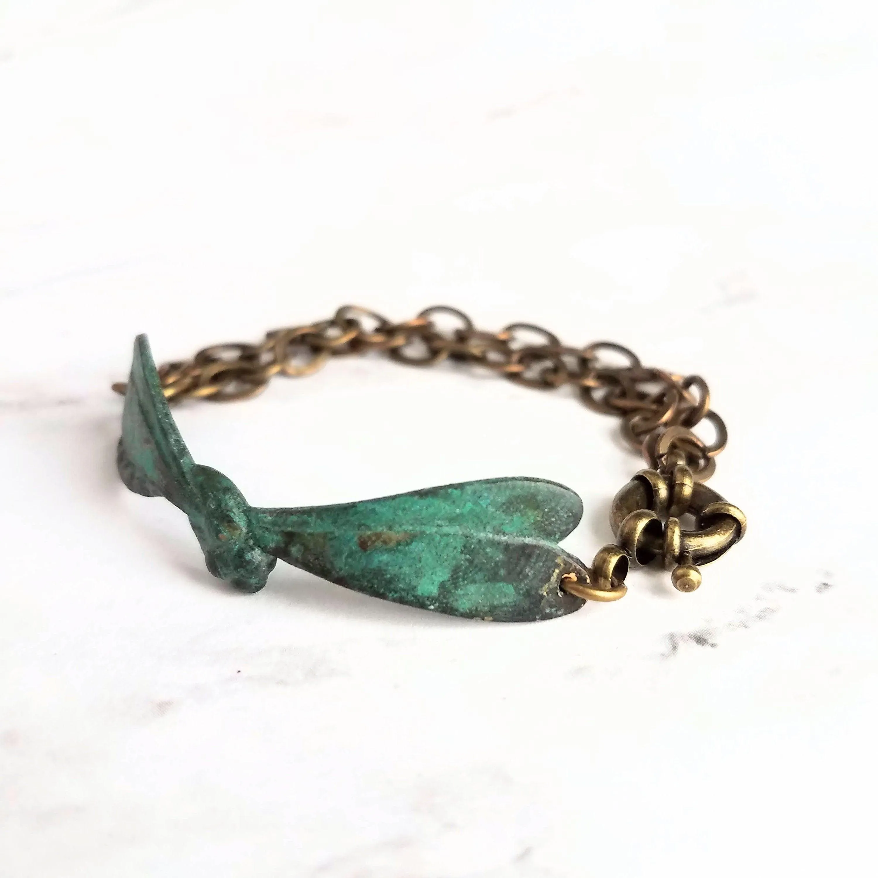 Dragonfly Bracelet, symbolic bracelet, change bracelet, bug bracelet, patina bracelet, insect bracelet, rustic dragonfly bracelet, boho