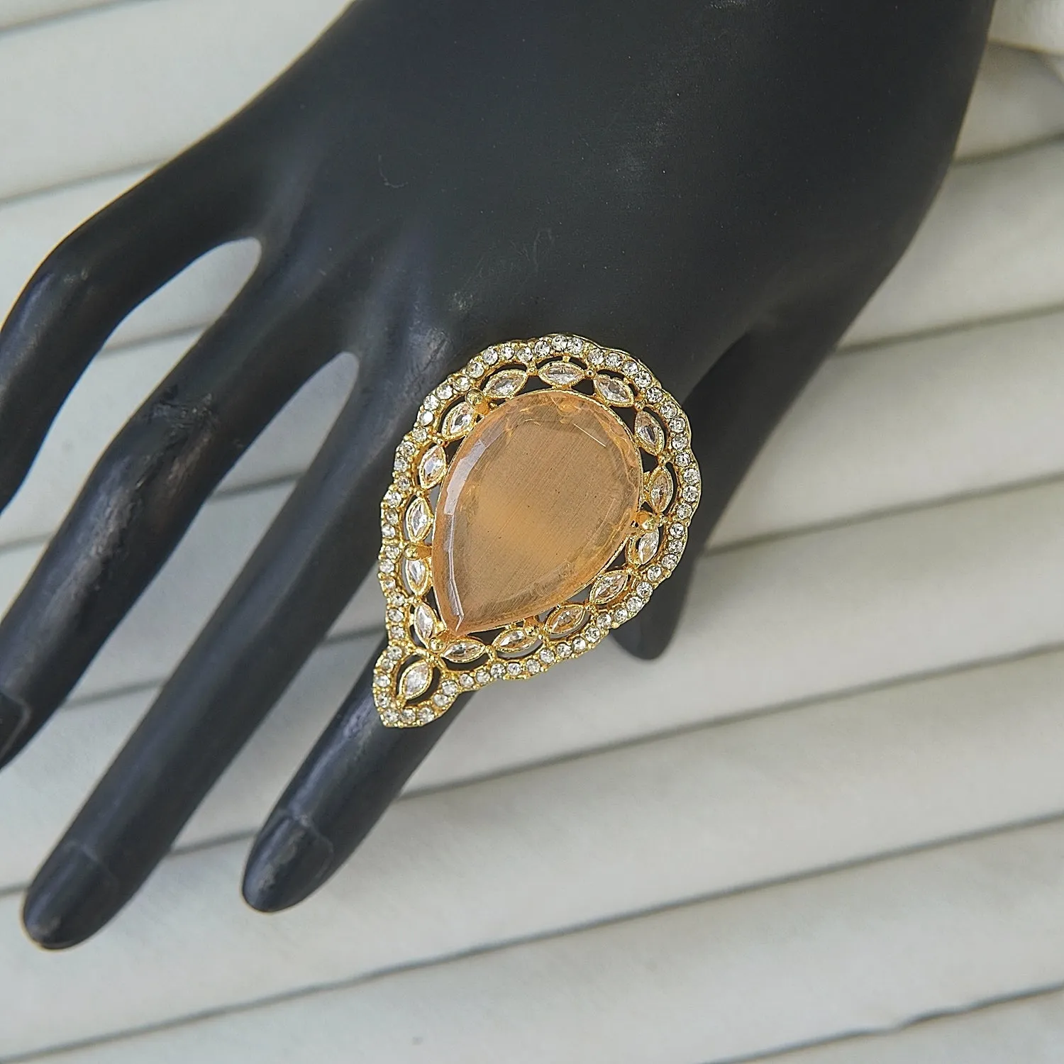 Drop Gemstone Finger Ring