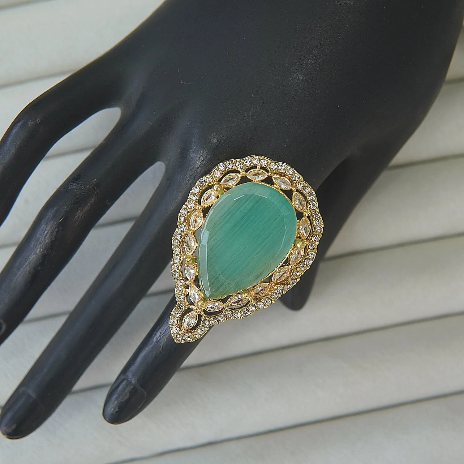 Drop Gemstone Finger Ring
