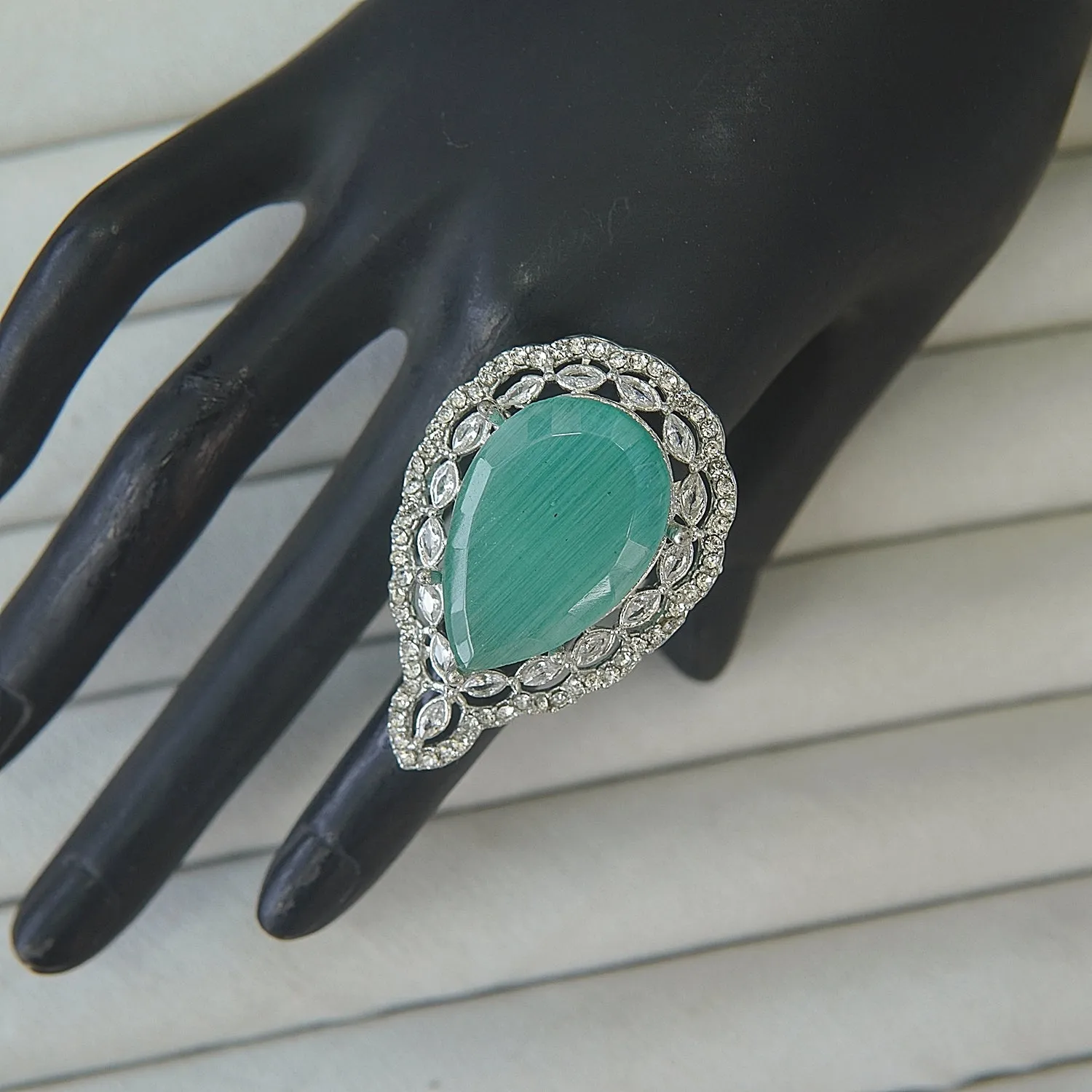 Drop Gemstone Finger Ring