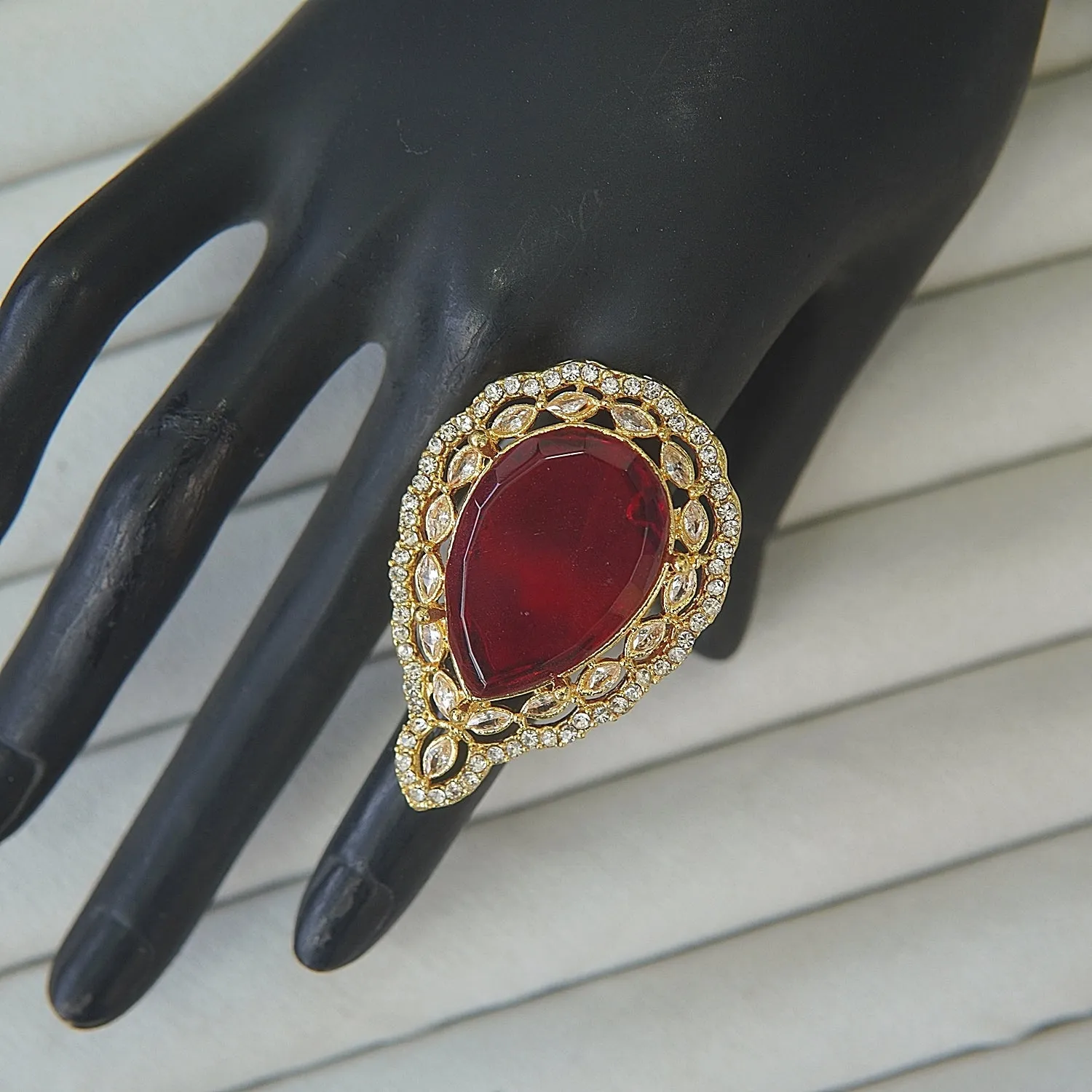 Drop Gemstone Finger Ring
