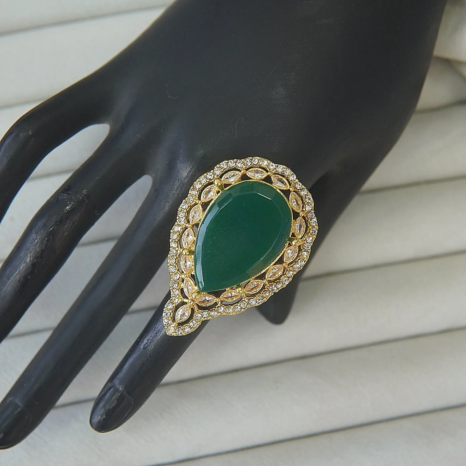 Drop Gemstone Finger Ring
