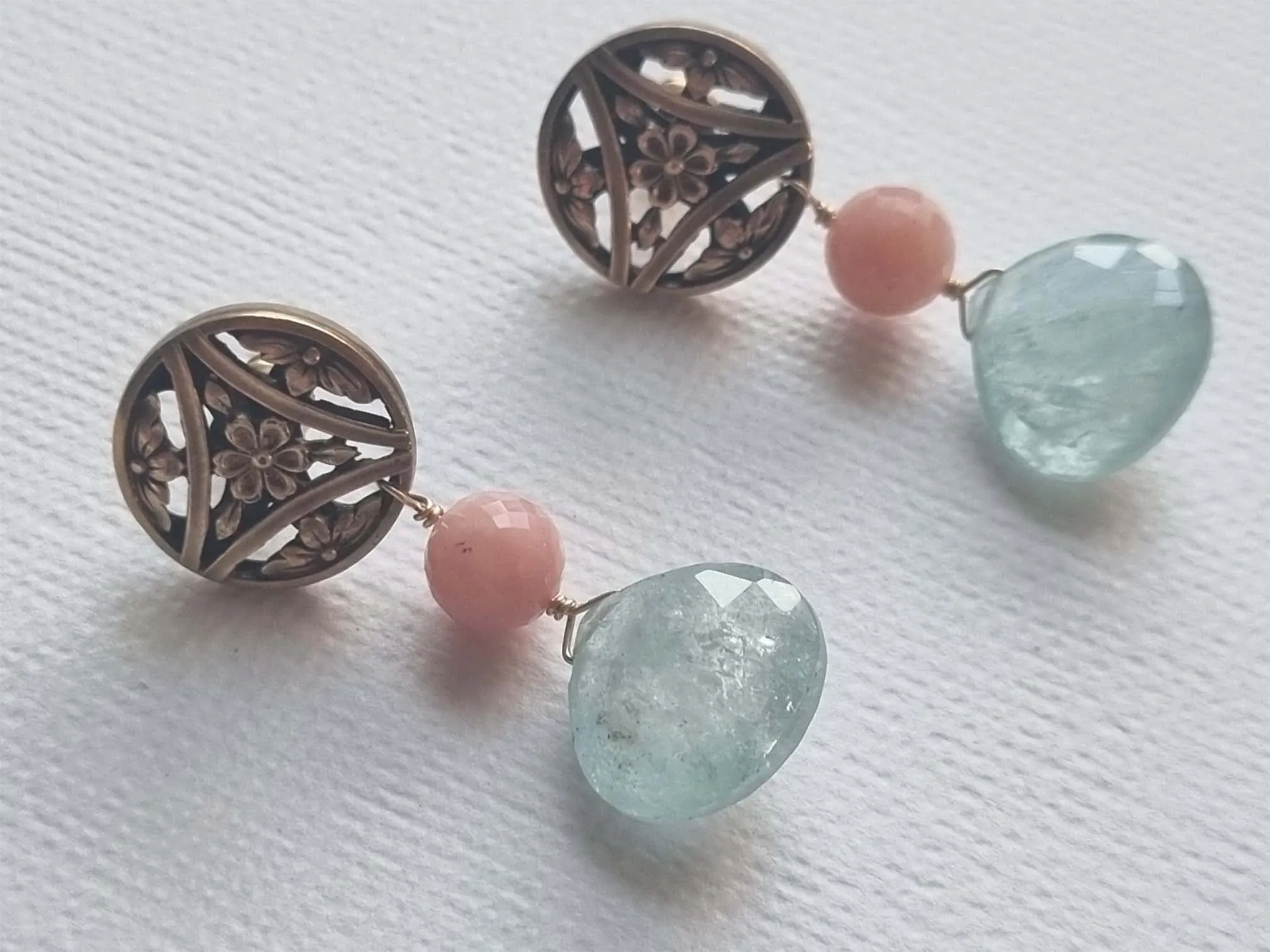 dusk sky | Antique French FIX cufflink aquamarine earrings