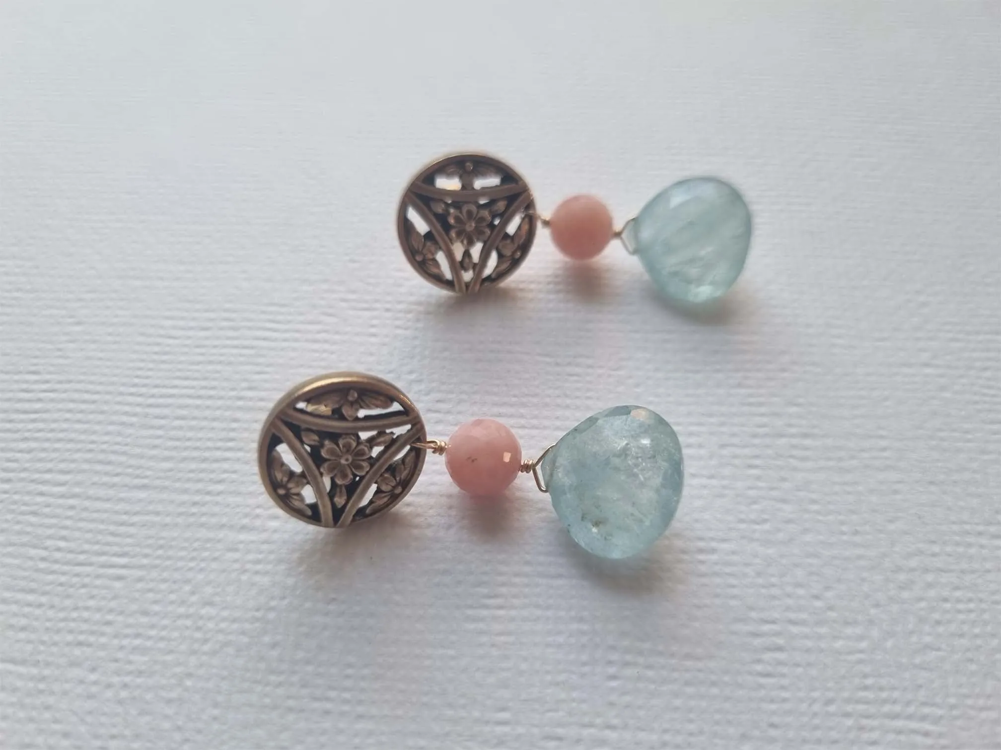 dusk sky | Antique French FIX cufflink aquamarine earrings