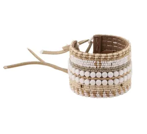 Eclectic Leather Bracelet (White, Gold, Pink, Grey, Taupe, Black)