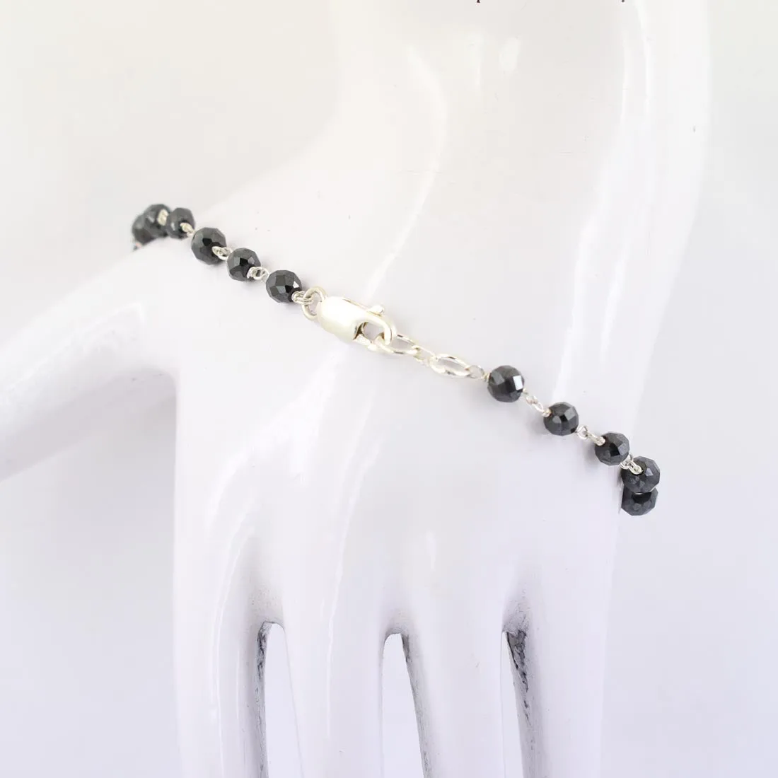 Elegant 4 mm Black Diamond Chain Bracelet, 100% Certified! Great Shine & Amazing Collection