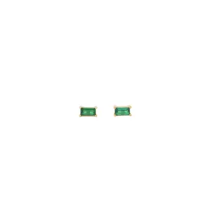 Emerald CZ Baguette Studs