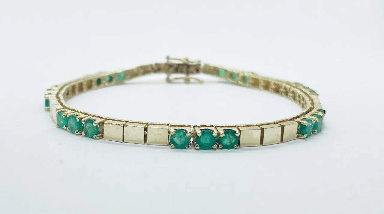 Emerald Gemstone Geometric Bracelet