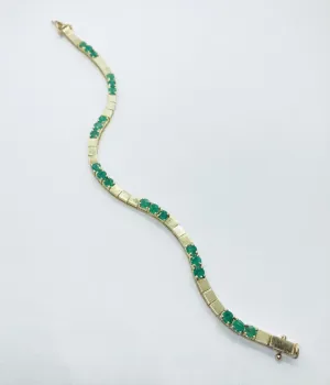 Emerald Gemstone Geometric Bracelet