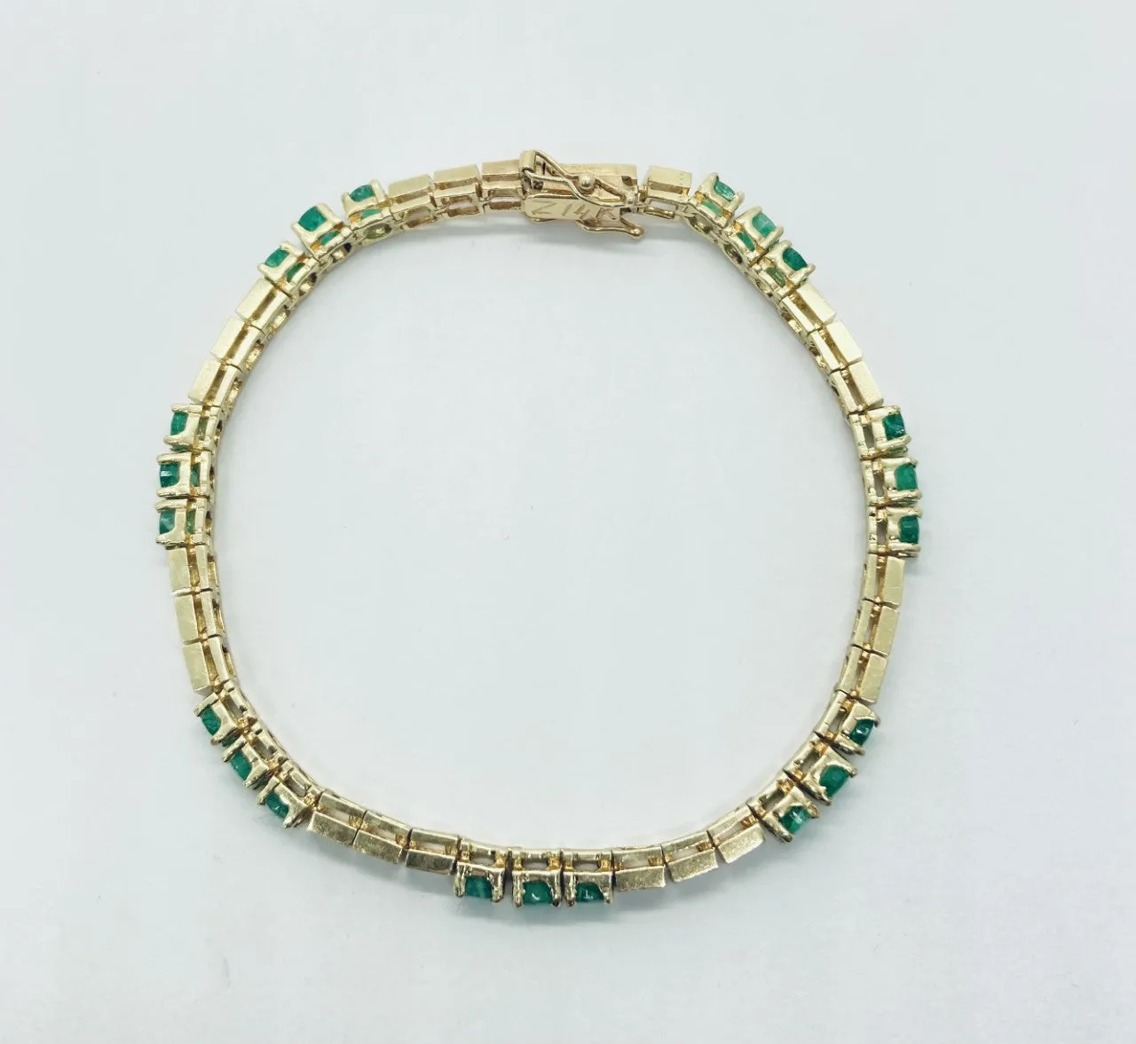 Emerald Gemstone Geometric Bracelet