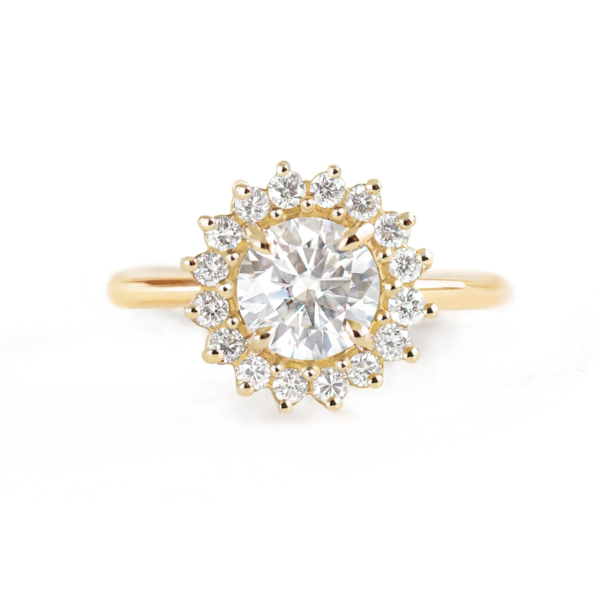 Emma Round Halo Ring | Moissanite