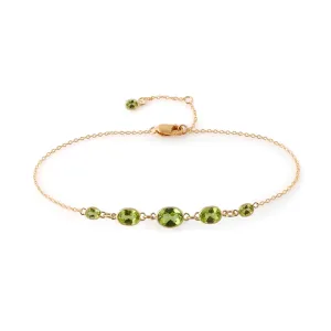 Five Stone Bezel Set Peridot Bracelet