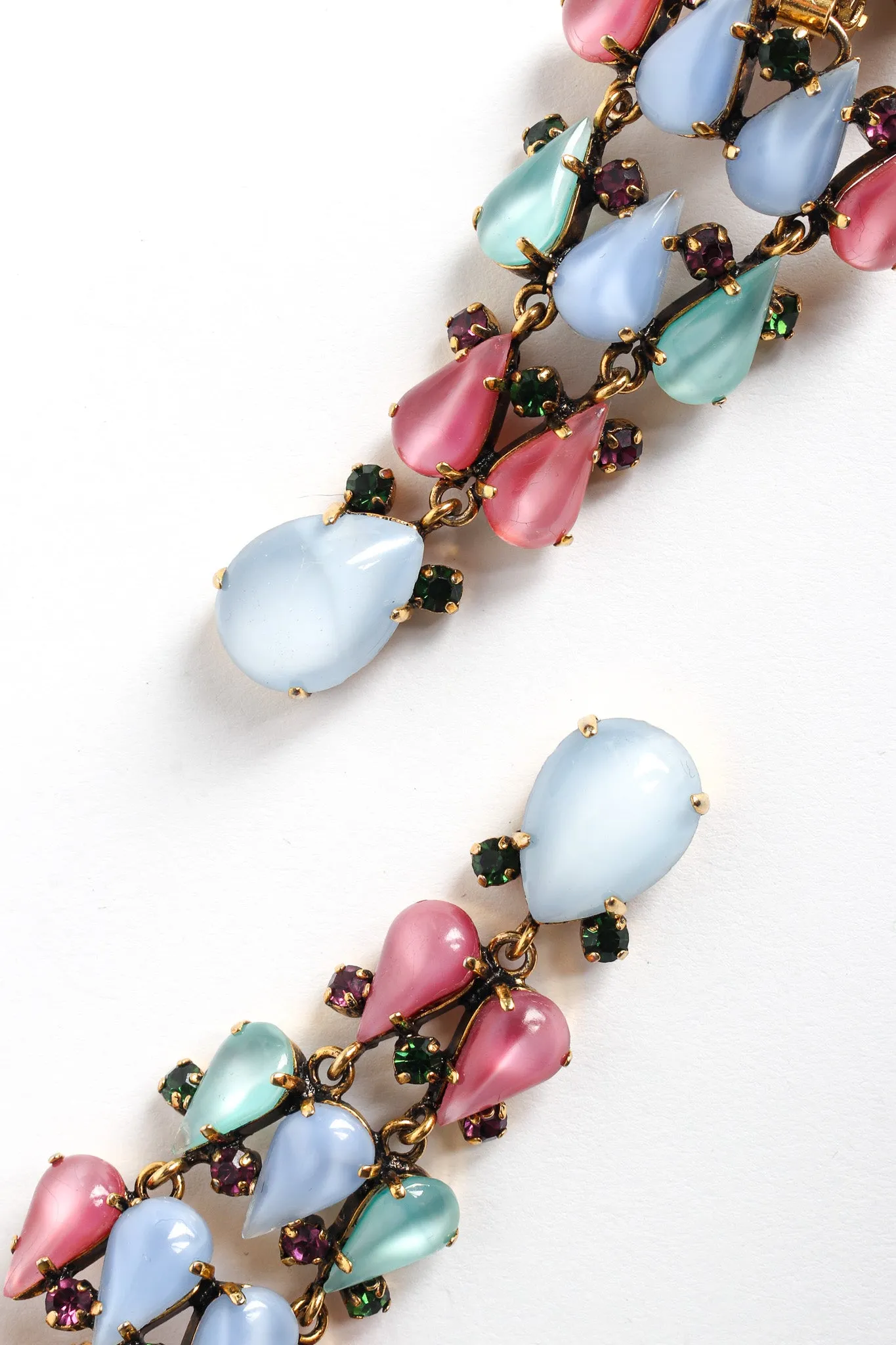 Floral Glass Stone Chandelier Earrings