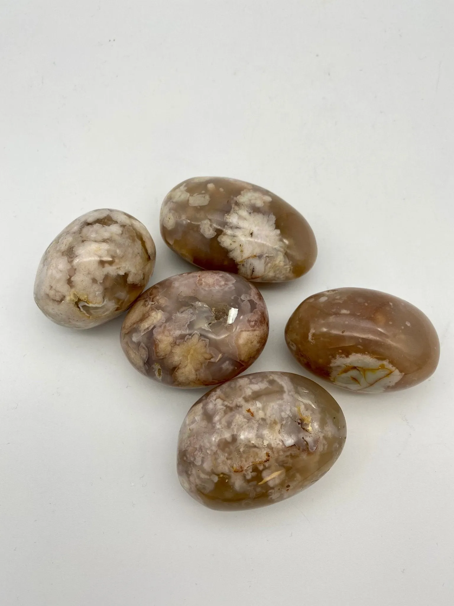 Flower Agate palm stone