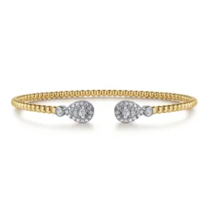 Gabriel & Co. Bujukan Open Bangle Pear Shaped Bracelet