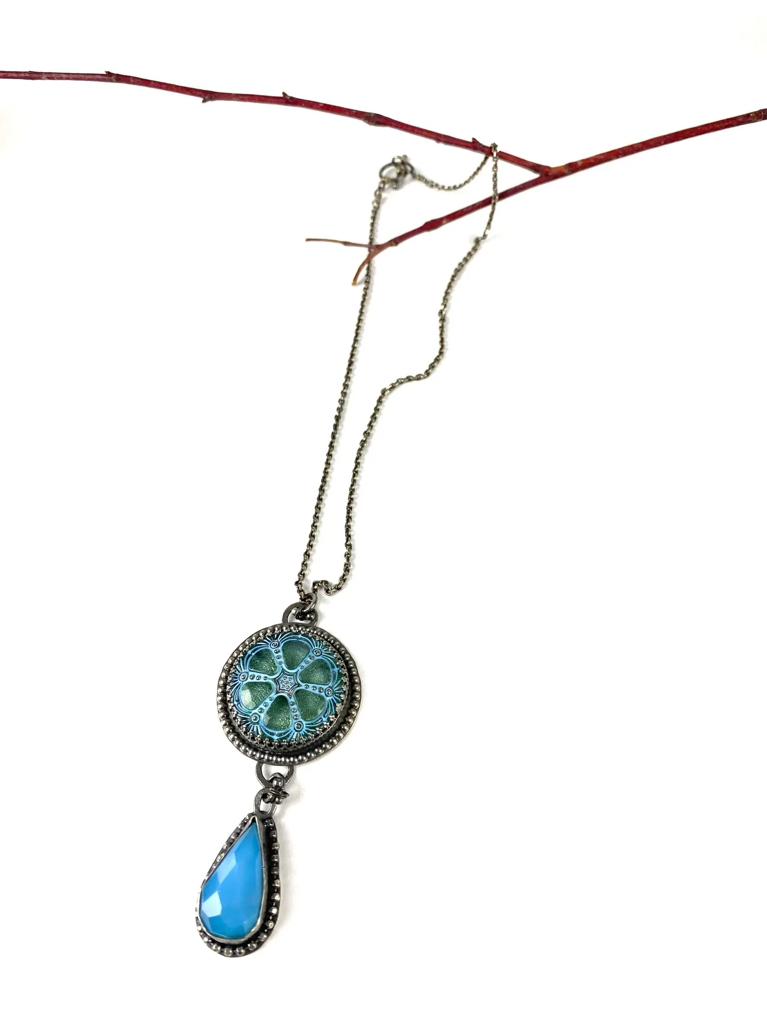 Gemstone Hand Crafted Silver Necklace
