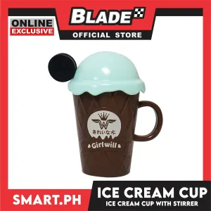 Gifts Cup Mug with Spoon Stirrer Ice Cream Design AP1286 /AX1286 (Assorted Designs and Colors)