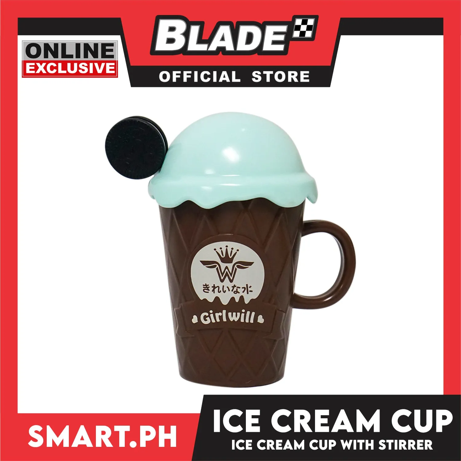 Gifts Cup Mug with Spoon Stirrer Ice Cream Design AP1286 /AX1286 (Assorted Designs and Colors)