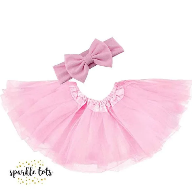 Girls Soft Pink Tutu   Headband