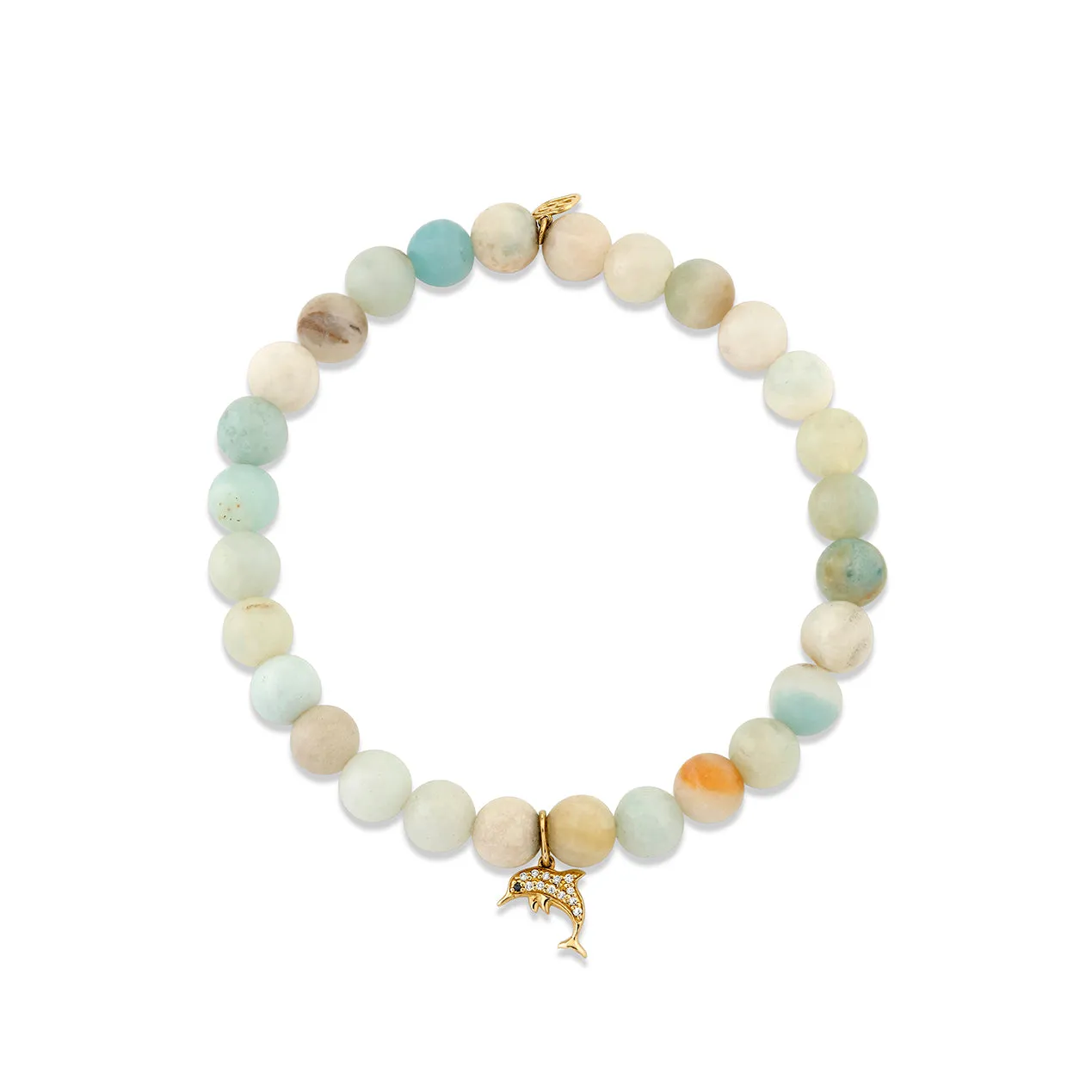 Gold & Diamond Small Dolphin on Amazonite