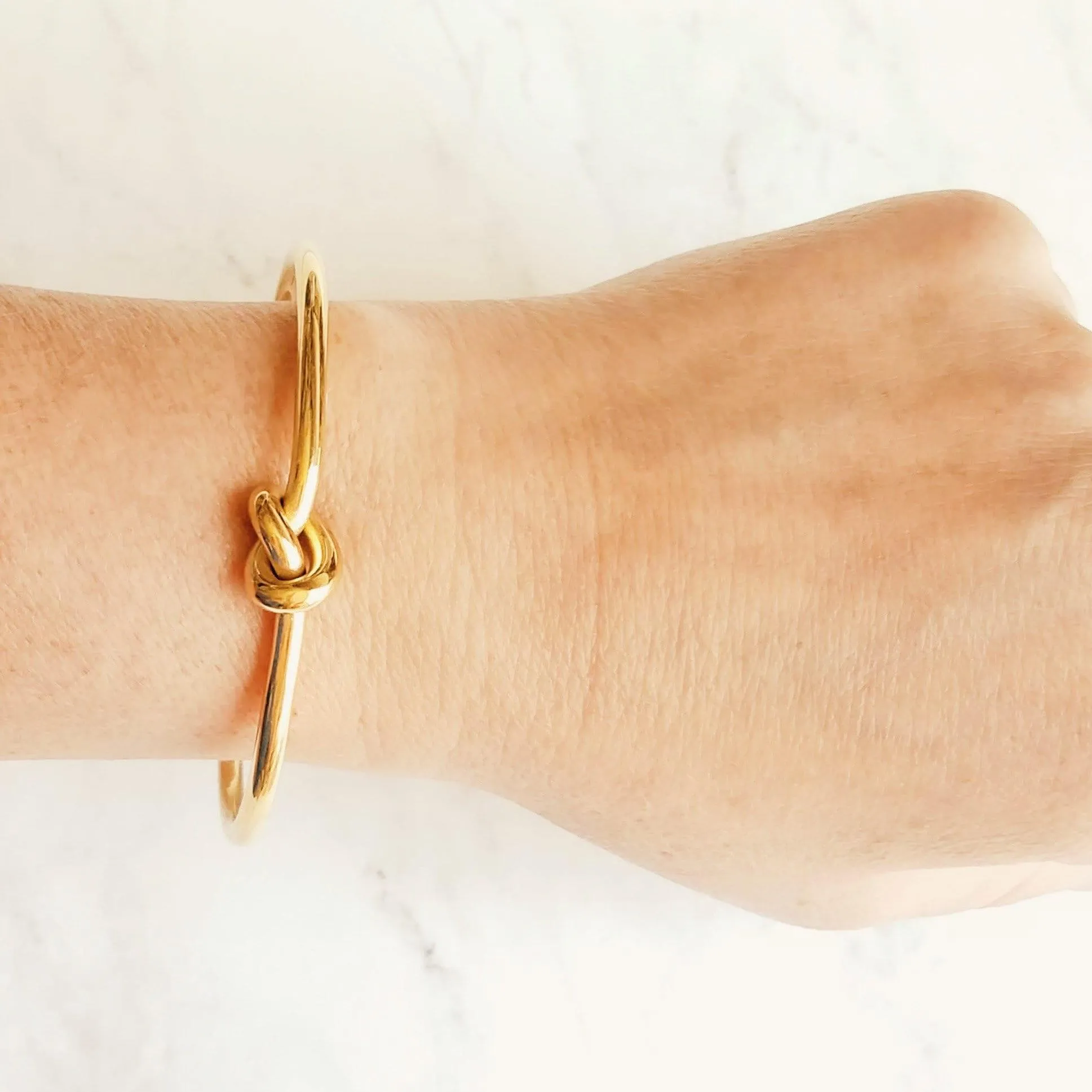 Gold Knot Bracelet, tie the knot bracelet, bridesmaid bracelet, pretzel knot, knot cuff, gold cuff bracelet, thin cuff, oval bangle, cuff
