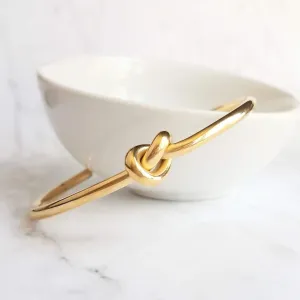 Gold Knot Bracelet, tie the knot bracelet, bridesmaid bracelet, pretzel knot, knot cuff, gold cuff bracelet, thin cuff, oval bangle, cuff