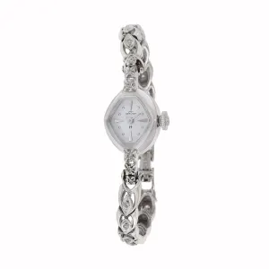 Hamilton 1960's Ladies 14KT White Gold Diamond Cocktail Watch