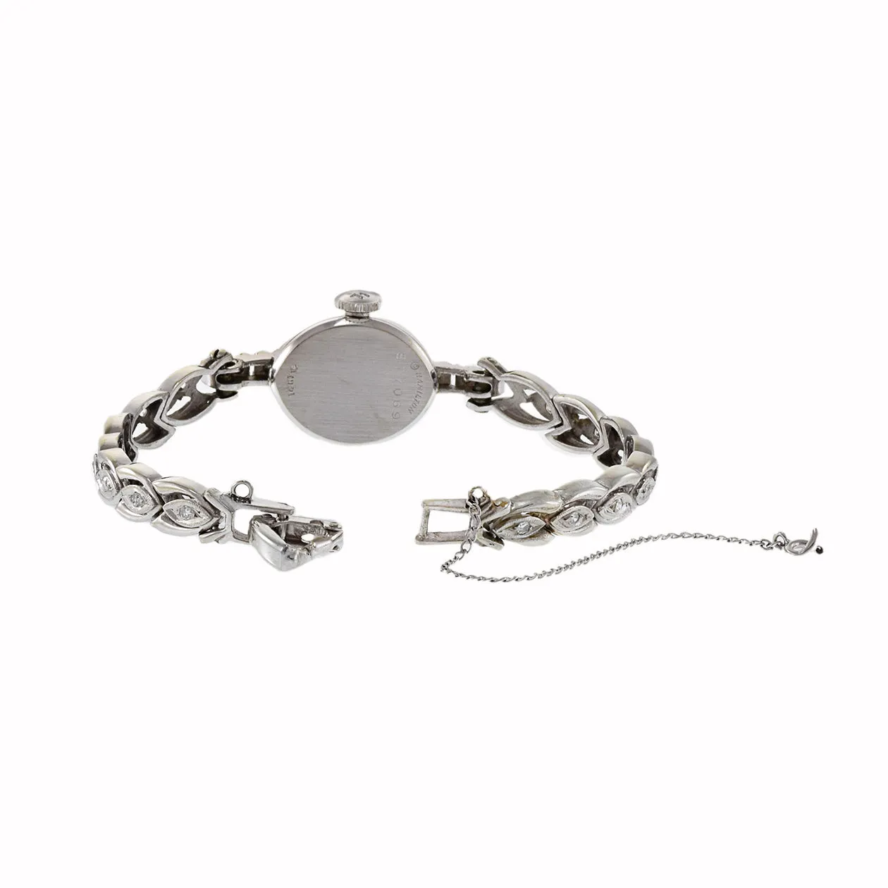 Hamilton 1960's Ladies 14KT White Gold Diamond Cocktail Watch