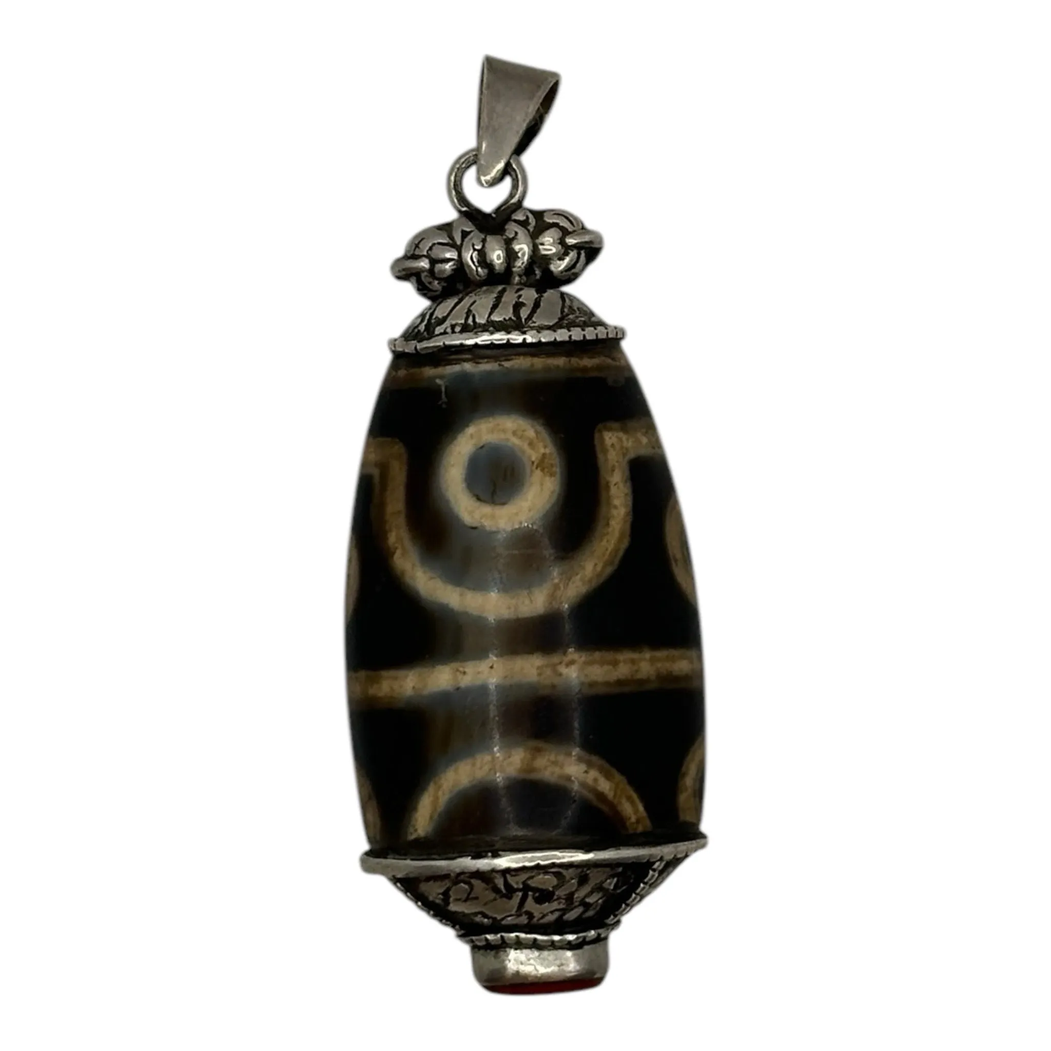 Handmade Tibetan Dzi Agate Pendant