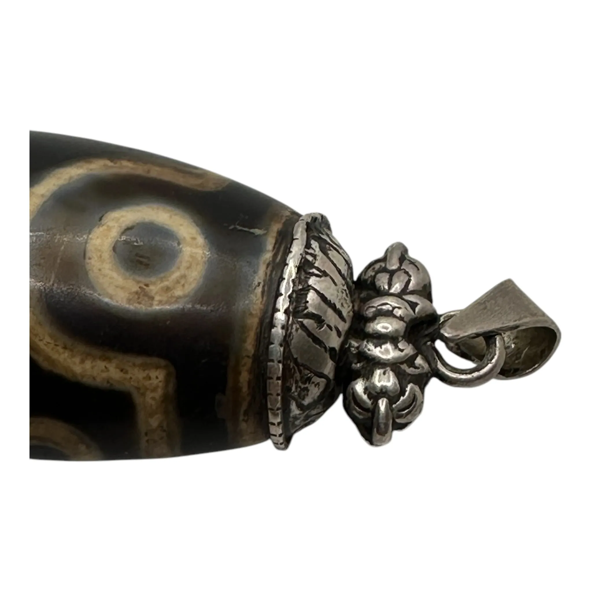 Handmade Tibetan Dzi Agate Pendant