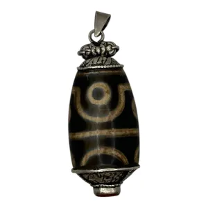 Handmade Tibetan Dzi Agate Pendant