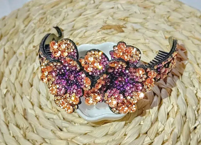 HAPPY00000 12 HB - L  Peony Shape Barrette 6 X 25 CM (Large)