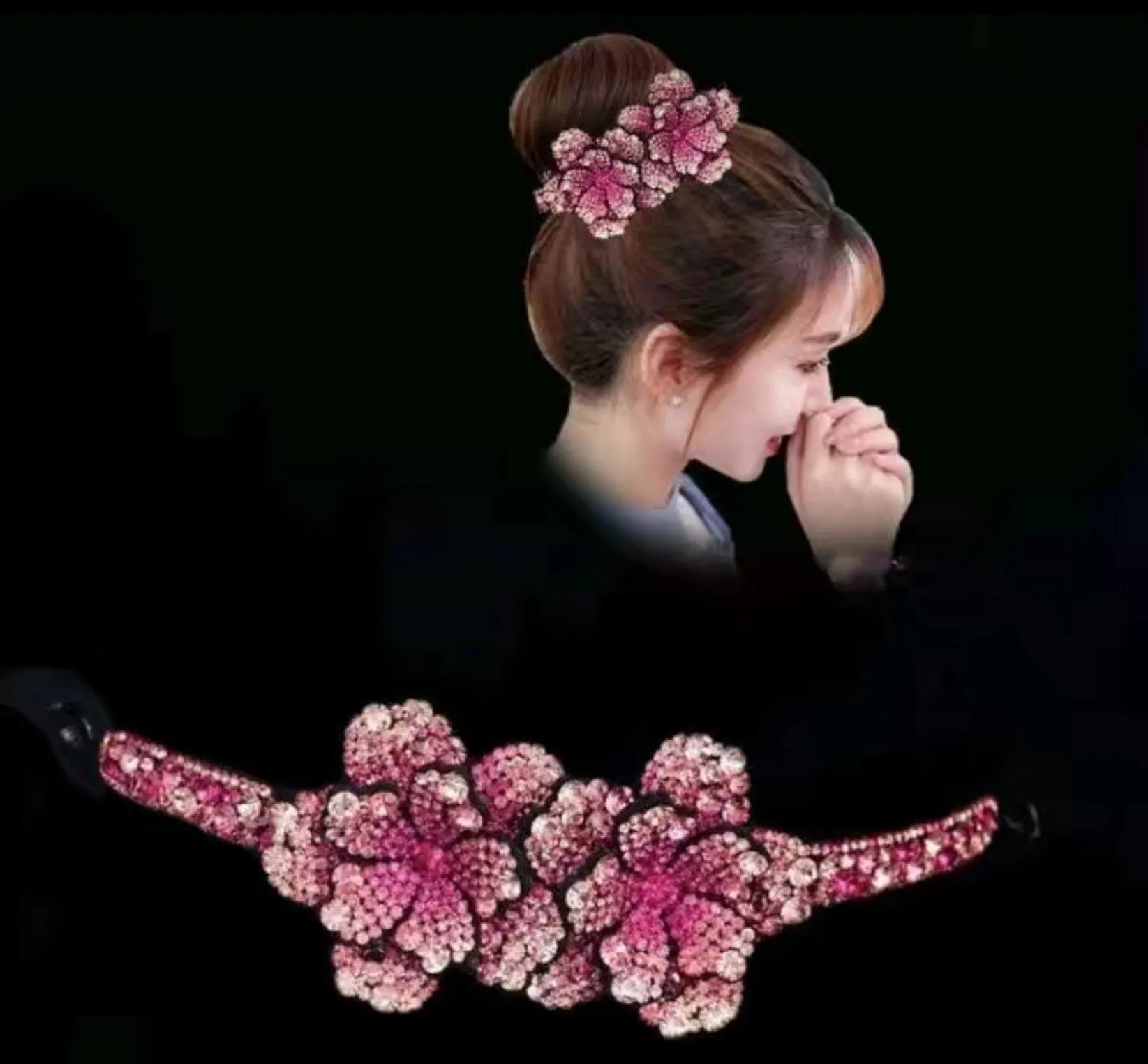 HAPPY00000 12 HB - L  Peony Shape Barrette 6 X 25 CM (Large)