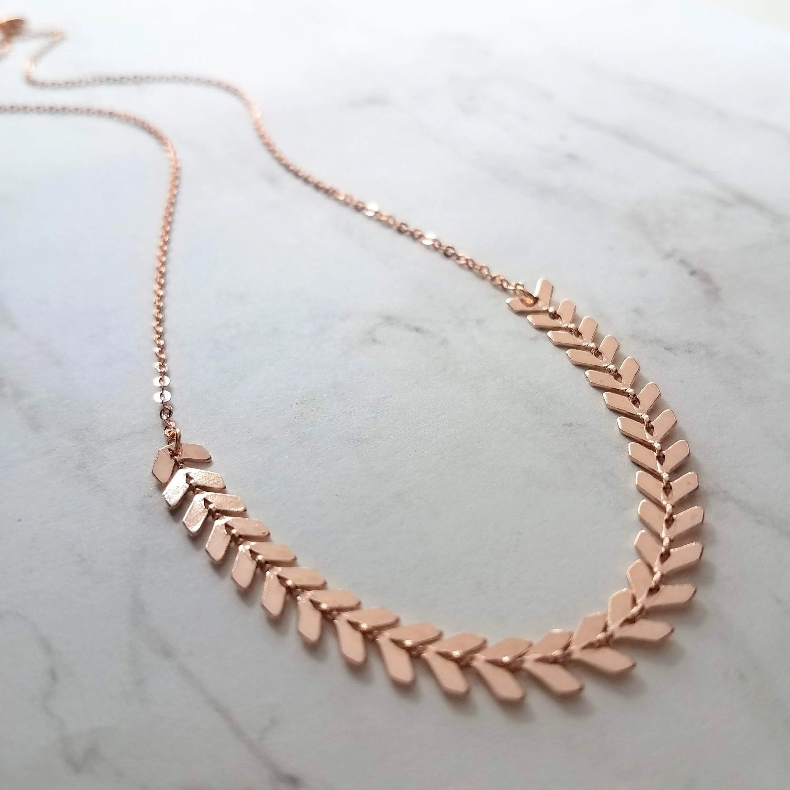 Herringbone Bracelet, rose gold v bracelet, rose gold arrow, rose gold bracelet, pink gold bracelet, delicate rose gold bracelet, fish bone